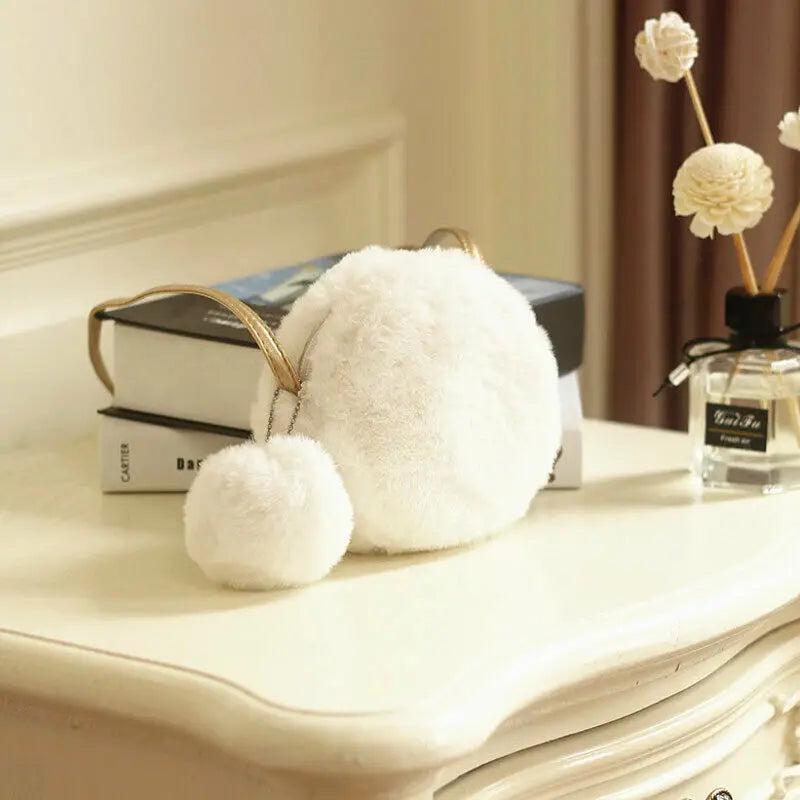 Plush Crossbody Purse for Girls Mini Shoulder Bag