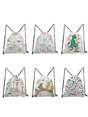 Dinosaur Drawstring Bag Girls Backpack Teenager Storage Bags