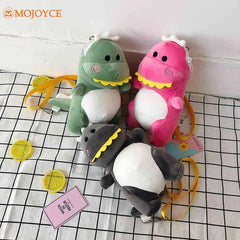 Dinosaur Shoulder Bag Winter Women Cartoon Lovely Fluffy Crossbody Messenger Bag