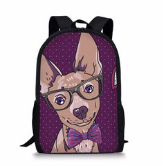 Corgi Print School Backpack for Boys, Large Capacity Mochila Infantil