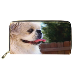 Dog Pattern Long Wallet Zipper Phone Bag Animal Clutch Tote Bag