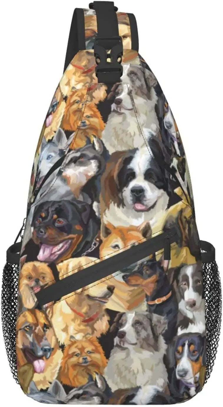 Dog Sling Bag Crossbody Chest Daypack Women Shoulder Bag
