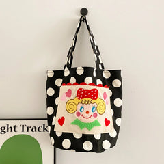 Polka Dot Bucket Bag Women's Shoulder Handbag