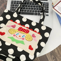 Polka Dot Bucket Bag Women's Shoulder Handbag