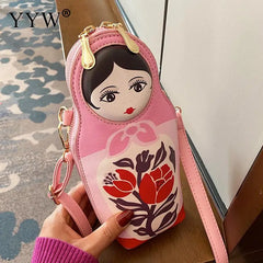 Doll Shoulder Bag Women Pink Small Crossbody Bag