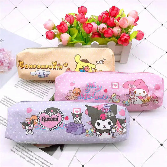 Elementary Students' Pencil Bag Clow M Pom Pom Purin Zipper Stationery B