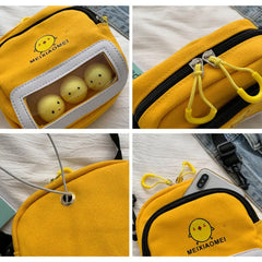 Women Canvas Mini Cross Body Bag Chicken Shoulder Bag