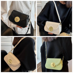 Small Flap Crossbody Bag Purse PU Leather Shoulder Zipper
