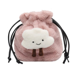 Fluffy Cloud Plush Bag Winter Women One Shoulder Bucket Bag