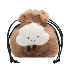 Fluffy Cloud Plush Bag Winter Women One Shoulder Bucket Bag