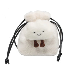 Fluffy Cloud Plush Bag Winter Women One Shoulder Bucket Bag
