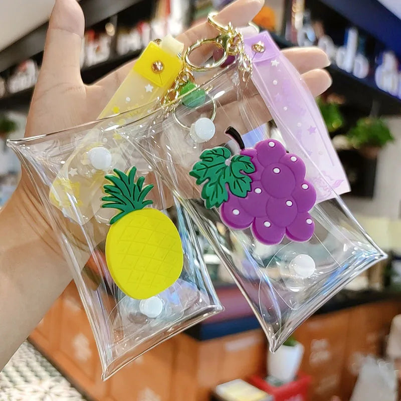 Fruits PVC Key Wallet Case Chain Ring Pouch Car Keychain
