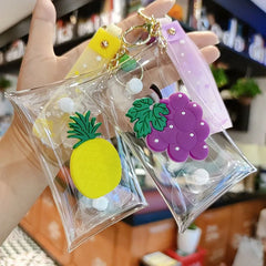 Fruits PVC Key Wallet Case Chain Ring Pouch Car Keychain