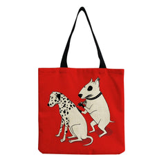 Funny Dog Print Tote Bag - High Capacity Ladies Shopper Bag