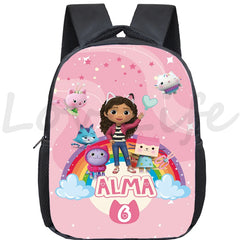 Gabby Dollhouse Backpack Cats Schoolbag Kids Primary Bookbag