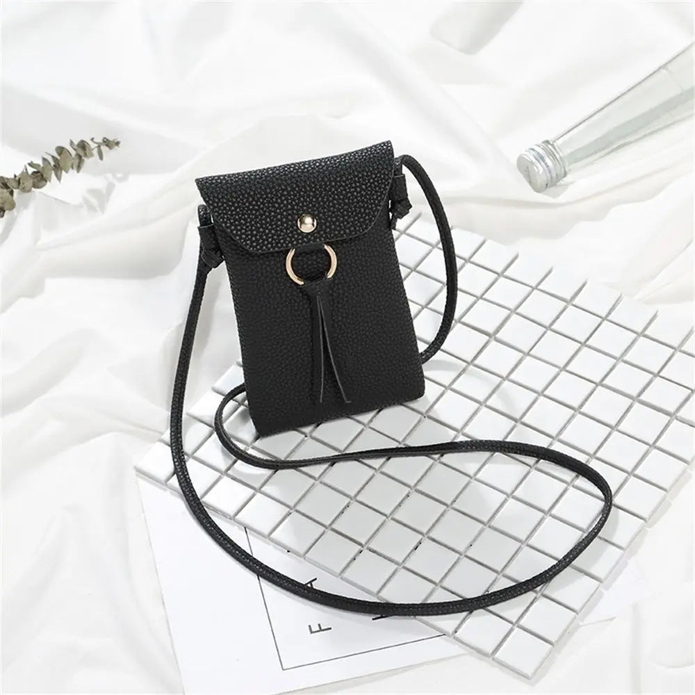 Women's Mini Shoulder Bag Solid Color Cell Phone Key Case Purse