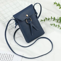 Women's Mini Shoulder Bag Solid Color Cell Phone Key Case Purse