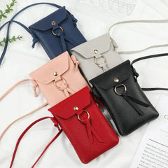 Women's Mini Shoulder Bag Solid Color Cell Phone Key Case Purse