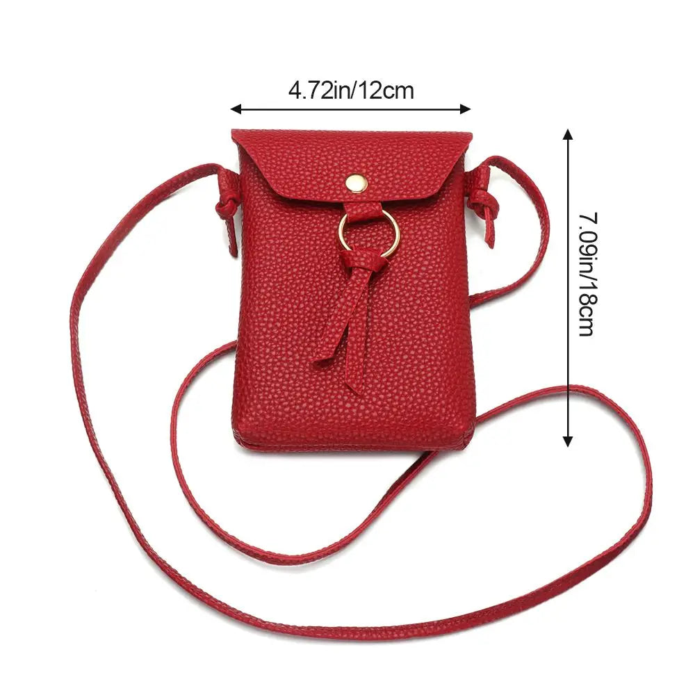 Women's Mini Shoulder Bag Solid Color Cell Phone Key Case Purse