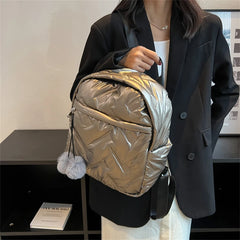 Hairball Female Quilted Padded Backpack Waterproof Down Fabric Backpack