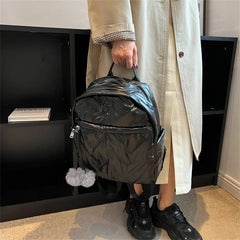 Hairball Female Quilted Padded Backpack Waterproof Down Fabric Backpack
