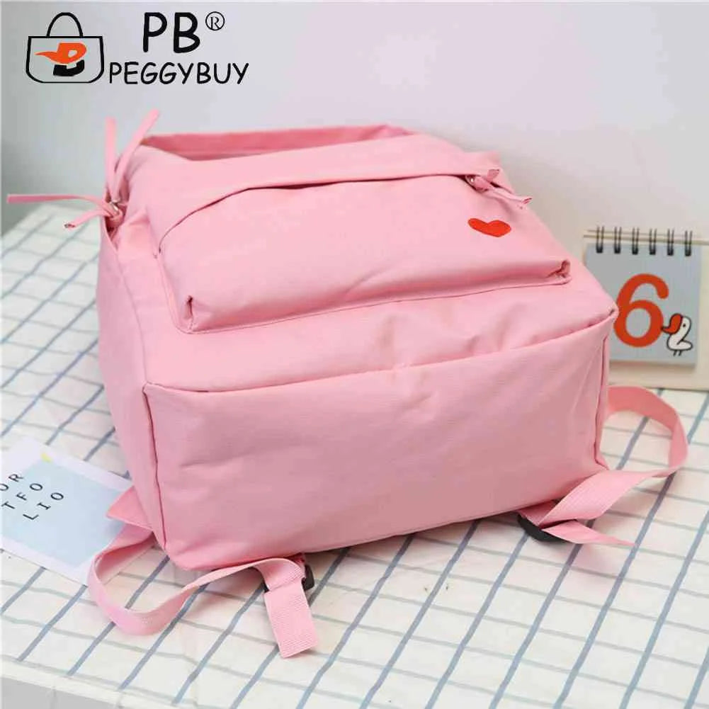 Heart Women Backpack Teenager Girl School Rucksack