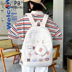 Japanese Transparent Ita Bag Backpack Preppy Style Funny School Bag