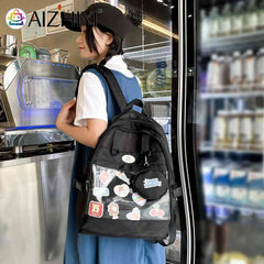 Japanese Preppy Style Ita Bag Backpack Transparent Travel School Bag