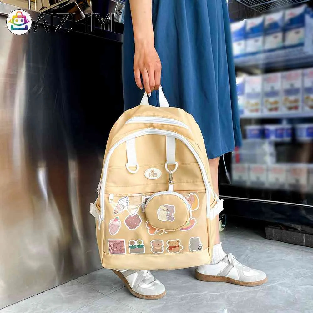 Japanese Preppy Style Ita Bag Backpack Transparent Travel School Bag