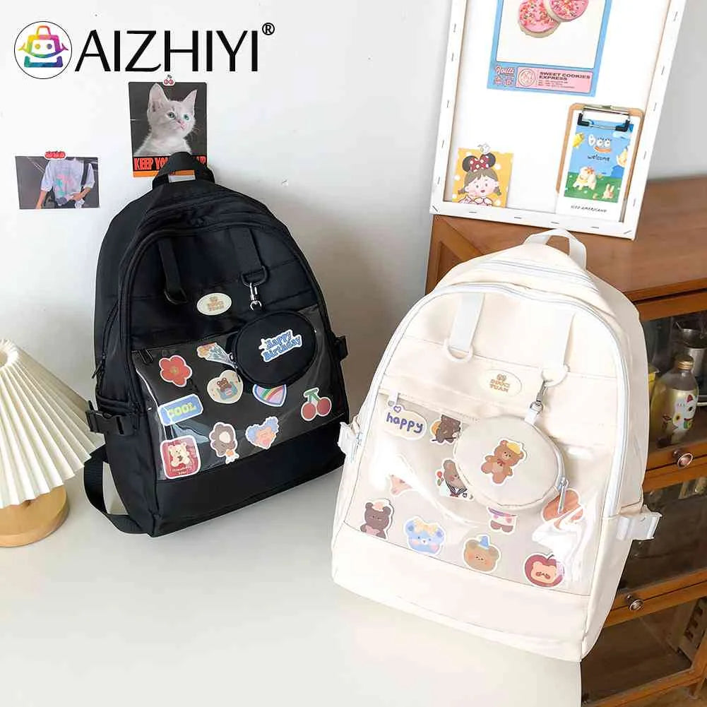 Japanese Preppy Style Ita Bag Backpack Transparent Travel School Bag