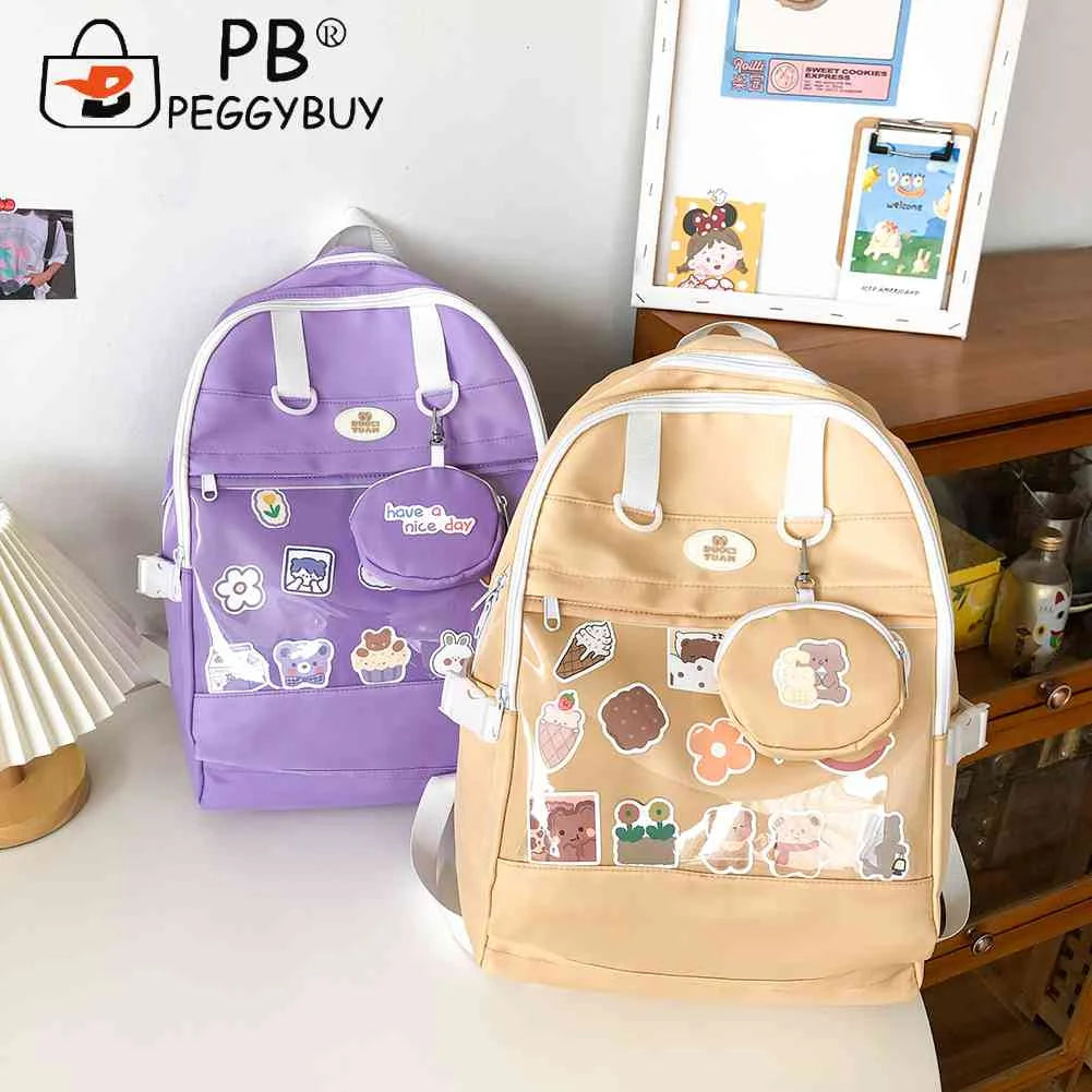 Japanese Transparent Ita Bag Backpack Preppy Style Funny School Bag