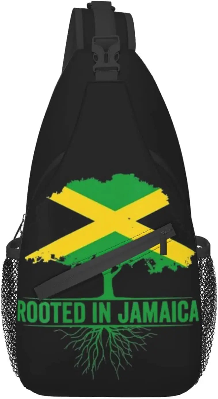 Jamaica Flag Sling Bag Crossbody Chest Daypack Casual Backpack
