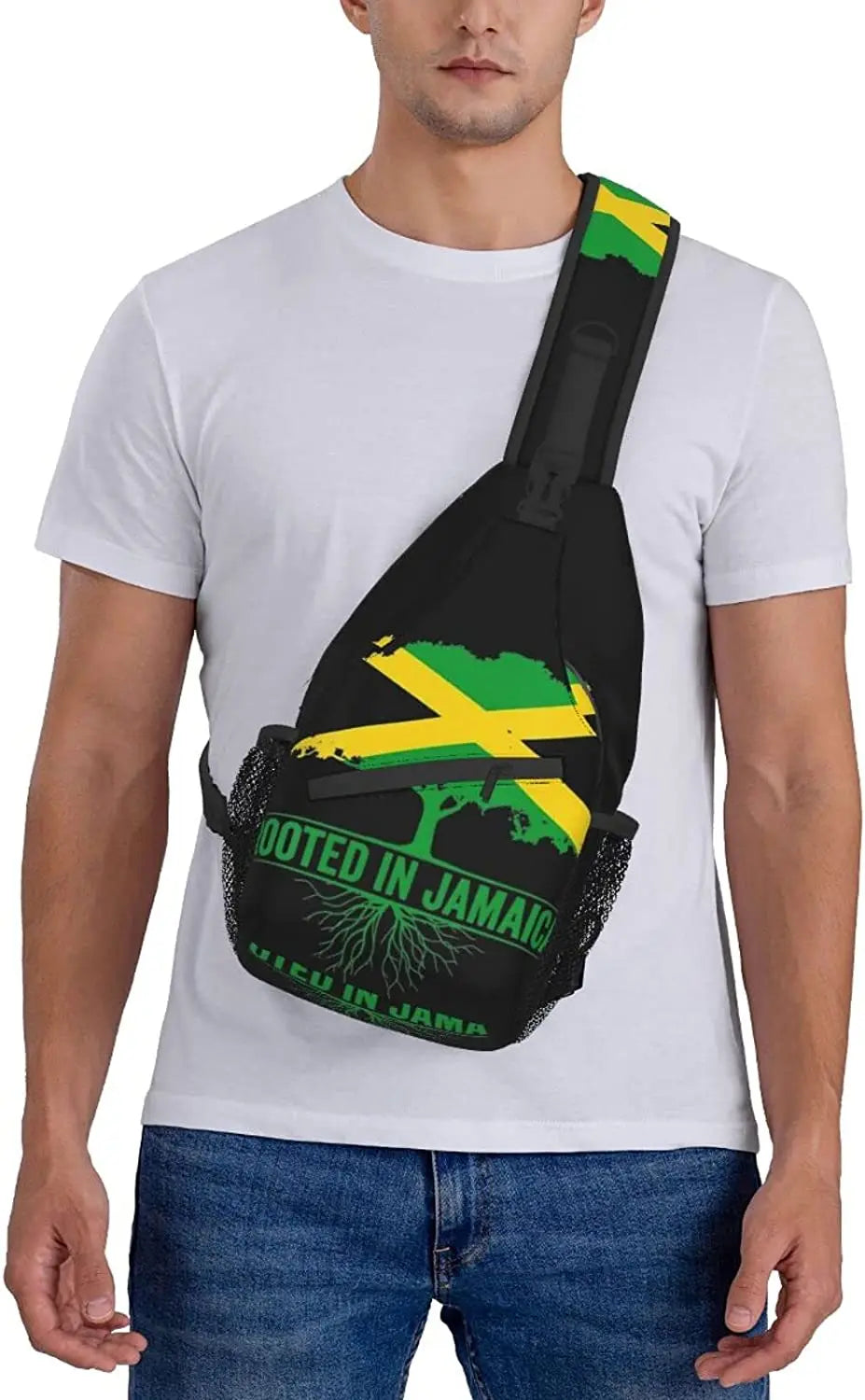 Jamaica Flag Sling Bag Crossbody Chest Daypack Casual Backpack