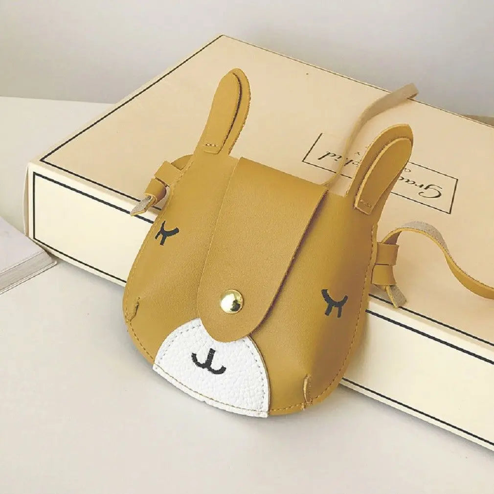 Cartoon Animal Kids Messenger Bag PU Leather Crossbody Bag