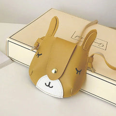 Cartoon Animal Kids Messenger Bag PU Leather Crossbody Bag