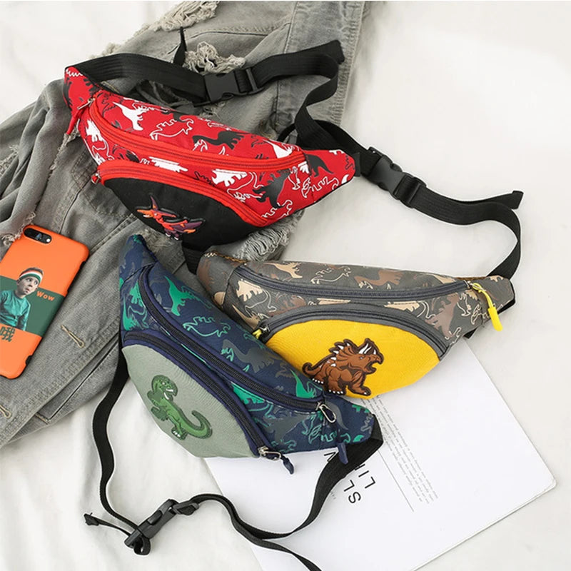 Kid Waist Bag For Girl Boy Fanny Pack Anime Dinosaur Chest Bag