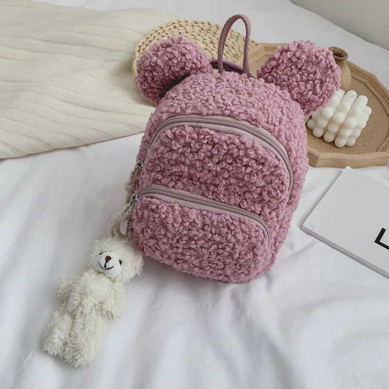 Kids Bunny Ear Plush Backpack for Kindergarten School