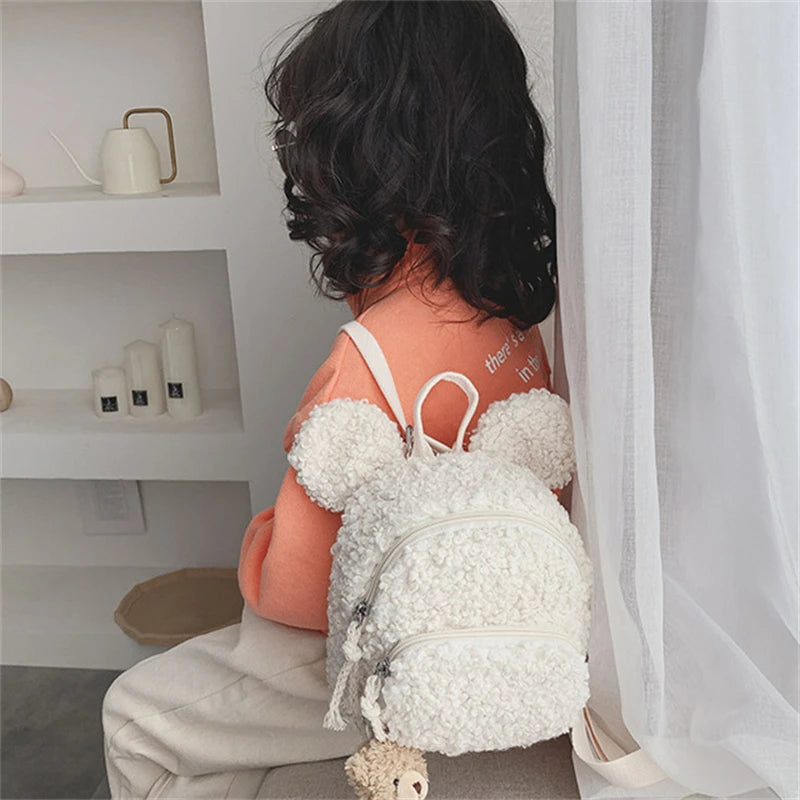 Kids Bunny Ear Plush Backpack for Kindergarten School