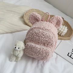 Kids Bunny Ear Plush Backpack for Kindergarten School