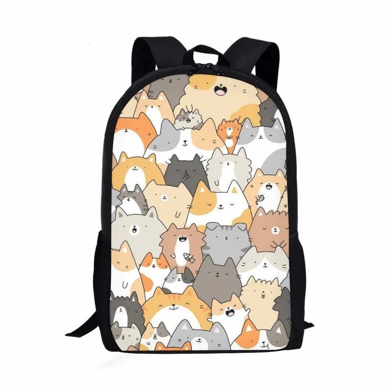 Kitten Cats Puppy Dogs School Bags Daily Travel Climbing Backpack