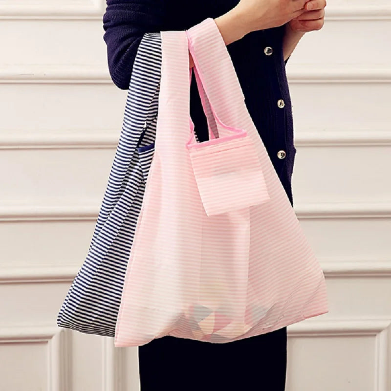 Lady Grocery Foldable Bag Square Shopping Storage Reusable Eco-friendly Tote Bag