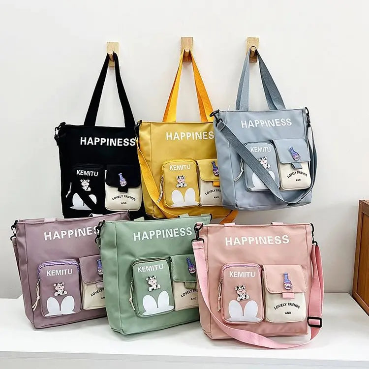 Large Capacity Nylon Tote Bag for Teenage Girls