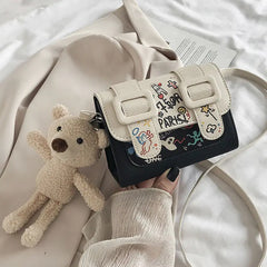 Cartoon Printed Small Square Cross-body Bag for Women