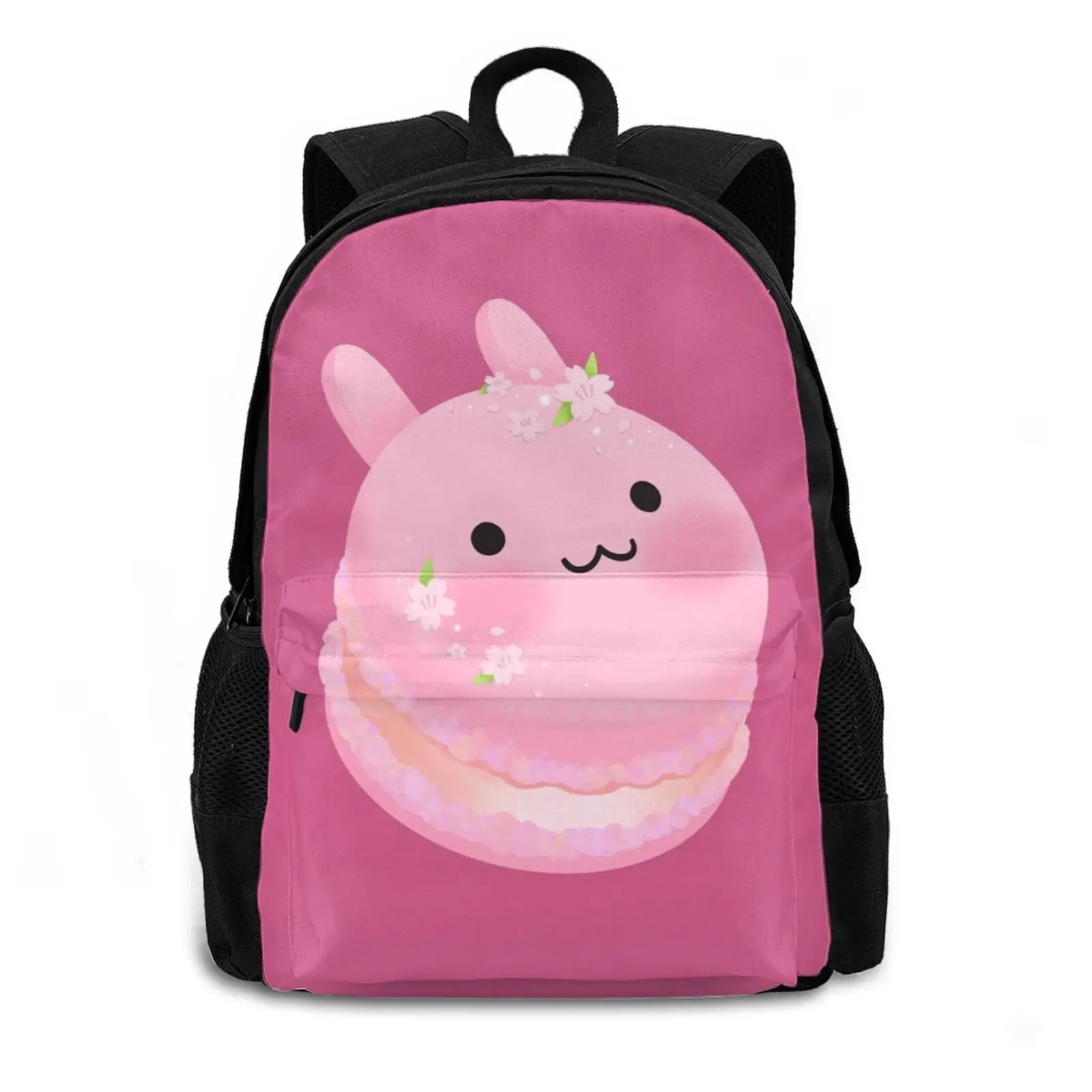 Dark Pink Macaron 3D Print Backpack Rabbit Bunny Dessert