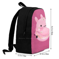 Dark Pink Macaron 3D Print Backpack Rabbit Bunny Dessert