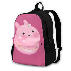 Dark Pink Macaron 3D Print Backpack Rabbit Bunny Dessert