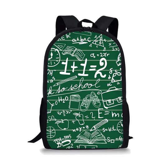 Math 3D Print Backpack Kids Boys Girls School Bags For Teenager Students