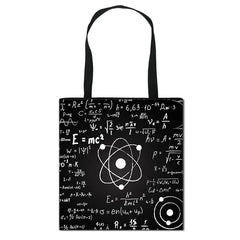 Science Experiment Shoulder Bag Girls Canvas Totes Women Shopping Bags