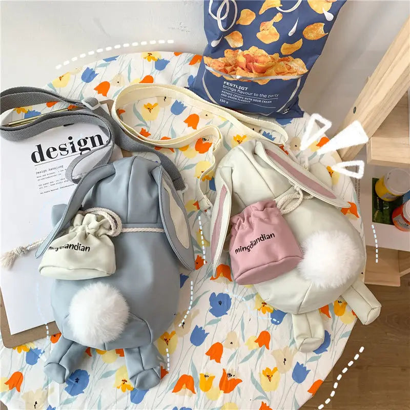Cartoon Rabbit Messenger Bag Japanese Style Canvas Shoulder Bag
