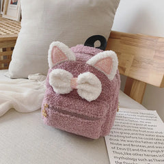Personalized Fluffy Cat Backpack for Girls